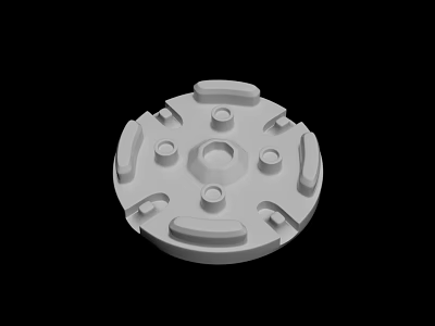 White Circular Sculpture Carving With Intricate Holes And Grooves Design 3d model