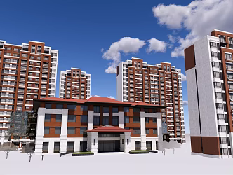 Modern Residential Clubhouse 3d model