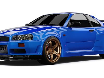 Car Sedan sports car GTR Nissan 3d model