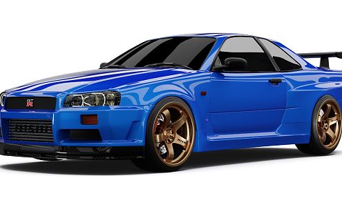 Car Sedan sports car GTR Nissan 3d model