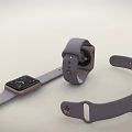 Smart Watches In Multiple Styles With Gray Straps Rose Gold Cases And Black Dials