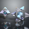 Futuristic 3D Rendered Geometric Mechanical Objects With Blue Core And Reflective Surfaces 3d model