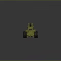 Yellow Military Towed Artillery Weapon With Multiple Wheels And Long Barrel