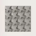 Gray Decorative Wall Panel With Intricate Carved Geometric Repeating Patterns Design 3d model