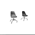 Gray And White Striped Fabric Office Chair With Wooden Frame On Silver Metal Wheeled Base