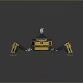 Yellow And Black Multi Legged Robotic Mechanical Creature With Complex Design 3d model