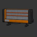 Electric Heater With Orange Black Design And Efficient Heating Elements 3d model