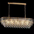 Modern Luxurious Crystal Chandelier With Golden Frame And Hanging Transparent Crystals