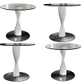 Modern Glass Top Dining Tables with Twisted Legs and Circular Bases 3d model