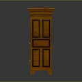 Traditional Wooden Cabinet With Double Doors Diamond And Square Panel Design Flat Top Solid Wood