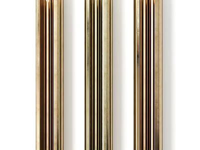 Modern Gold Metal Wall Lamp With Vertical Stripes Design For Interior Decor 3d model