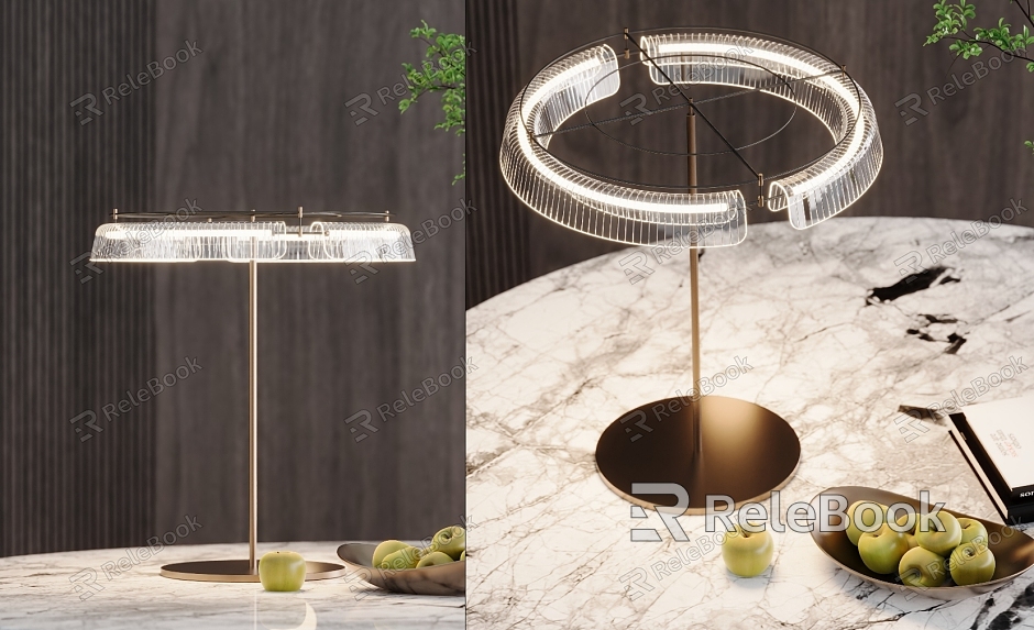 Modern Light Luxury Metal Glass Table Lamp Ornaments model