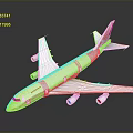 Red and White Aerospace Spacecraft Model With Four Engines Large Wings and Orange Tail