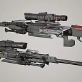 Tactical Sniper Rifle With Tripod Scope Ammunition And Tool Kit 3d model