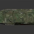 Military Armored Wheeled Tank With Green Camouflage Turret Weapon System And Antenna