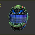 Weapon Helmet With Tactical Design Carbon Fiber Shell And Blue Red Color Accents