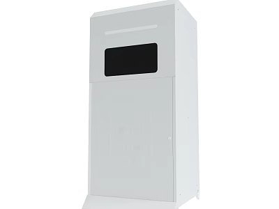 White Standing Device With Display Screen And Front Panel Design 3d model