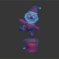Plush Santa Claus Character Standing In Red Pot With White Beard And Red Hat