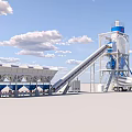 Industrial Concrete Mixing Plant Equipment With Batching Machine Conveyor Belt And Cement Silo