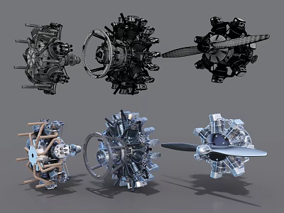 Aero Engine 3D Models With Multiple Structural Designs And Propeller Details 3d model