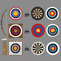 Colorful Garden Ornaments With Targets Dartboards Bow And Arrows For Outdoor Use