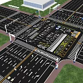 Urban Intersection Road Infrastructure Including Traffic Lights Zebra Crossings Lane Markings Bicycle Lanes and Arrows