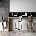 Modern Bar Chair Combination Bar Counter 3d model