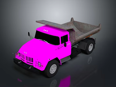 Pink Dump Truck With Front Cab And Open Dump Bed Design 3d model