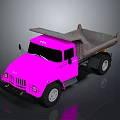 Pink Dump Truck With Front Cab And Open Dump Bed Design