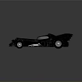 Black Batmobile Model With Futuristic Design Shiny Finish And Detailed Wheels