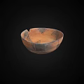 Antique Broken Pottery Bowl With Intricate Geometric Patterns On Its Surface 3d model