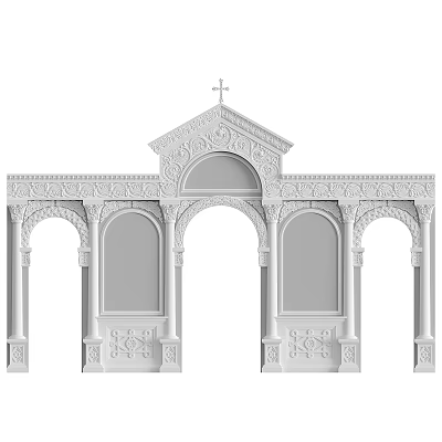 European-style simple church door 3d model European-style simple church door 3d model