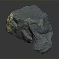 Natural Raw Dark Gray Mineral Specimen With Golden Inclusions On Surface