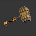 Ornate Decorative Hammer With Gold Silver Accents And Intricate Geometric Patterns