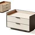 Modern Bedside Tables With White Drawers Dark Frame And Light Wood Top