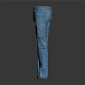 Blue Denim Straight Leg Jeans Classic Design Front And Back View Casual Wear