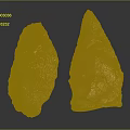 Two Golden Sculptures With Irregular Rough Texture Art Carving Design