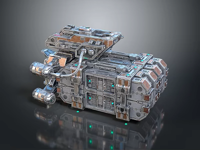 Futuristic Fighter Craft With Mechanical Details And Glowing Panels 3d model