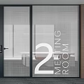 Modern Office Meeting Rooms Featuring Glass Partitions And Numbered Signs