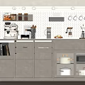 Modern Minimalist Sideboard With Perforated Board Coffee Machine Drawers And Glass Door Cabinets