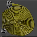 High Quality Yellow Coiled Fire Hose With Metal Couplings Emergency Fire Equipment