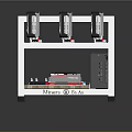 Minerva Bi Ao Multi GPU Mining Rig Frame With Cooling Fan And Circuit Board 3d model