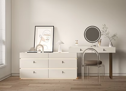 Modern cream dresser 3d model
