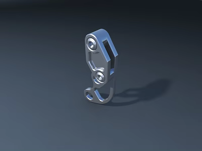 Silver Metal Hook Accessory For Display Rack With Secure Screw Fastening 3d model