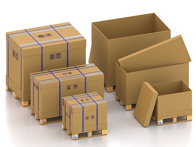 Carton Box Carton Box Logistics Box Packaging Box Pallet 3d model