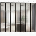 Glass partition wall 3d model