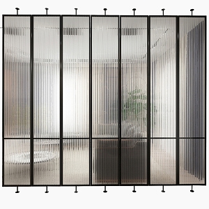 Glass partition wall 3d model