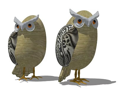 Modern Ornaments Owl Ornaments Decorations 3d model