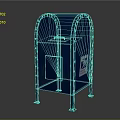 Blue Mailbox With USPS Logo Metal Construction Standing Design Front Opening Slot And Stable Base