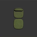 Modern Green Single Sofa with Velvet Fabric Ottoman and Black Metal Legs Design